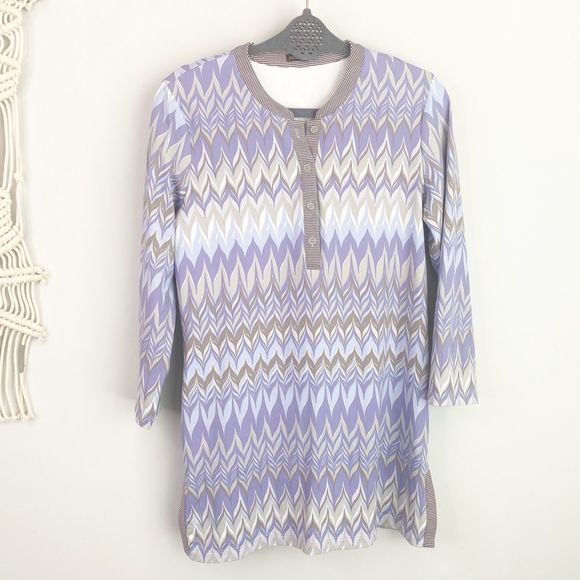 J. McLaughlin Tops - J. MCLAUGHLIN 3/4 Sleeve Purple and Blue Top